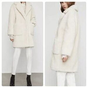 BCBGMAXAZRIA Willow Cream Teddy Coat – Size XS